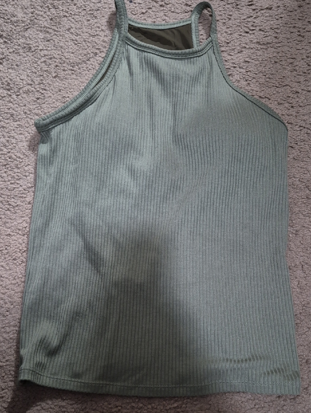 Klassy Network Ribbed High Neck Tank - Sage